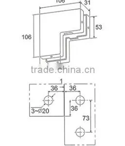 China Glass Clamp Glass Shower Door Hinges Pivot (DL-036) thumbnail-2