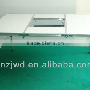 Aluminum Folding Barbecue Table With Iron Pan/fold up Camping BBQ Grill Table Adustable Legs thumbnail-1