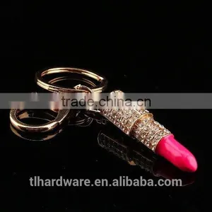 2016 Fashion Promotional Diamond Lipstick Keychain For Christmas Gift thumbnail-1