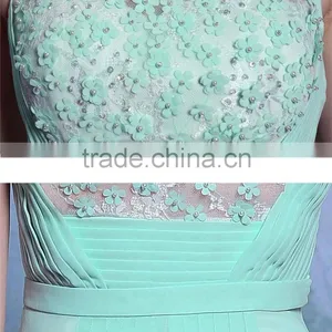 Vestidos de Fiesta 2016 Custom Made Chiffon Beaded Free Long Green Prom Dress thumbnail-3
