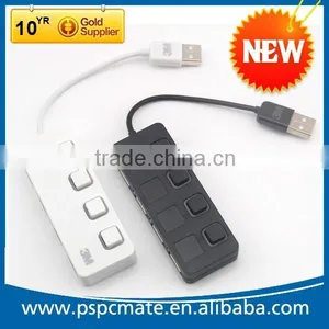 USB 2.0 Hub With 4 Ports and Individual LED Switch Power thumbnail-1