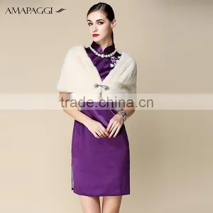 Custom White Mink Fur Shawl for Girls thumbnail-1