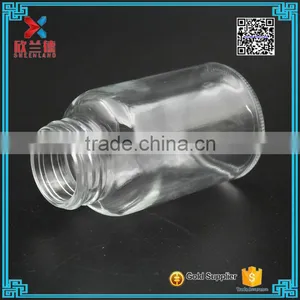 Clear Round Medicinal Alcohol Glass Bottle With White Cap130ml thumbnail-3
