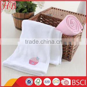 Plain Dyed Embroidered Knitted 2pcs Coral Fleece Baby Blanket thumbnail-3