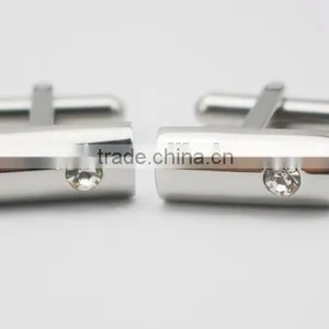 CZ Crystal Stone Stainless Steel Cufflinks For Men's Shirts thumbnail-5