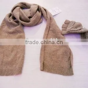 Fashion Angora Wool Gloves Scarf Set thumbnail-1