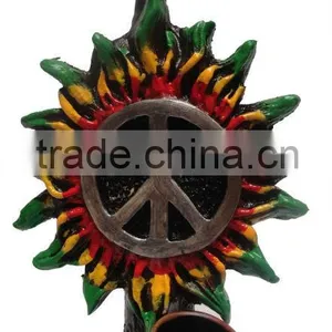 Figurine Shaped Hand Crafted Smoking Pipes - Peace Sign thumbnail-1