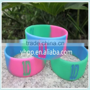 1" Wide Advertising Silicone Wrstband Ink-filled Colour Bracelet thumbnail-2