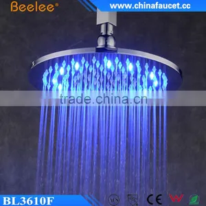 Round Brass Luxury Shower High Pressure Colorful LED Shower Head Powered by Water Pressure thumbnail-4