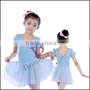 C2157 Short Sleeve Ballet Dance Costumes Chiffon Girls Ballet Dress thumbnail-1