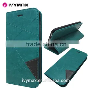 Guangzhou Manufacturer Slim Dual Color Leather Flip Cover Wallet Case for Apple Iphone 6 4.7 Inc With Credit Card Slot thumbnail-1
