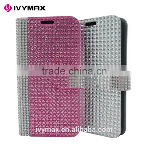 IVYMAX Premium Luxury Lady Style Bling Diamond Magnetic Crystal Leather Book Cover for Samsung Galaxy s7 Wallet Case thumbnail-6