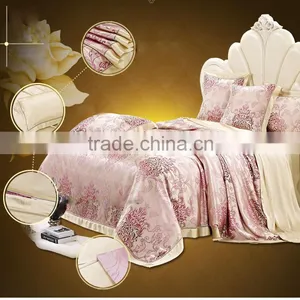 Cheap Jacquard 100%silk 4-piece Bedding Set thumbnail-1