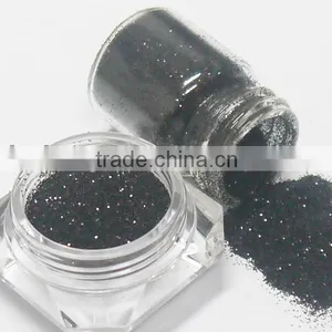 .008"Black Color Solvent Resistance UV Resistance Glitter Powder thumbnail-1