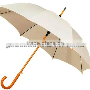 Wooden Shaft Wooden Handle Ivory Umbrella thumbnail-1