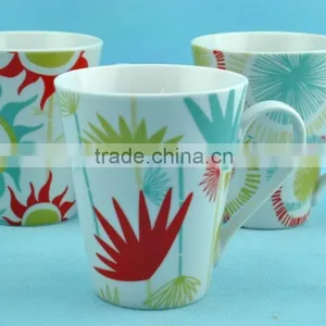 Bulk Porcelain Flower White Decal Mug thumbnail-1