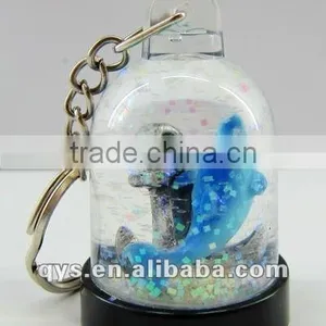 Cute Dolphin Acrylic Liquid Key Chain thumbnail-1