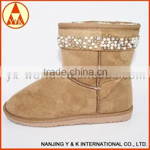 Good Quality Professional Ball Peen Lambskin Leather Fur Snow Boots thumbnail-1