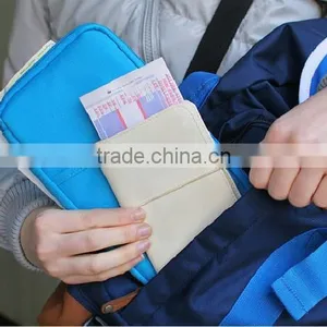 Blue Nylon Travel Organizer Passport Document Holder Card Holder thumbnail-1