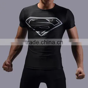 2016 Wholesale China Clothing Fashion Marvel Superman t Shirt Short Sleeve Mens Fashion Tee Tops thumbnail-1