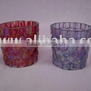 Mosaic Glass Votive/ T-light Holders thumbnail-1