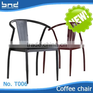 Classical Designer Leather Chair Metal Frame thumbnail-1