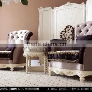 European Style Solid Wood Living Room Furniture Sofa Sets Tea Table thumbnail-3
