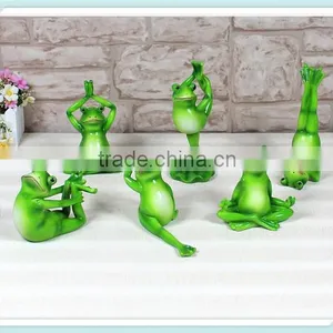 Resin Frog Statue Funny Yoga Frog Figurine for Home Decoration thumbnail-1