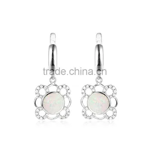 Opal Jewelry Hoop Earrings With White Stone Wholesale China SEI002W thumbnail-1