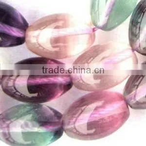 13*18mm Natural Fluorite Rice Cut Loose Beads for Jewelry Making thumbnail-1