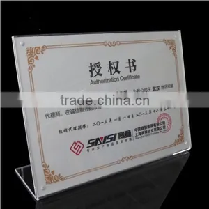 Custom Desktop Acrylic Certificate Holder, Acrylic Holder for Company, Shop or Hotel thumbnail-1