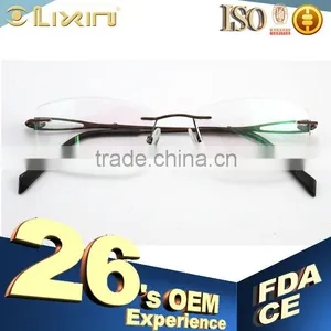 Super Light Fashion Elegant Custom Rimless Titanium Optical Frame 34TA55-5003 thumbnail-1