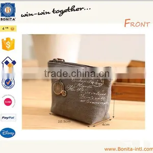Factory Custom Fashion Ladies Canvas Printed Mini Coin Purse thumbnail-1