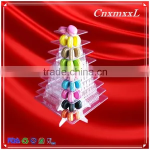 Unique 9 Tiers Clear Plastic Macaron Tower Macaron Stand thumbnail-2