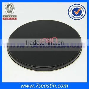 Elegant Black Round Shaped Empty Metal Tin Box For Chocolate Cookies Candy Packaging thumbnail-3