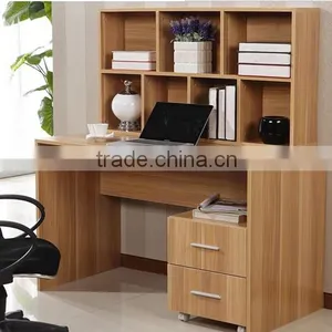 Best Price Home Furniture MDF Computer Desk With Bookshelf thumbnail-1