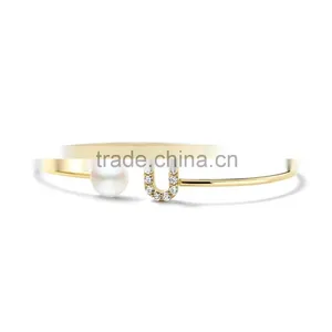 Fashion Gold Plate Women Expandable Wire Bangle Bracelet thumbnail-1