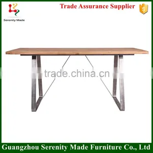 China Modern Dining Table With Boat Wood Top thumbnail-1