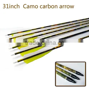 31" Camo Carbon Turkey Feather Arrow for Compound Bow and Carbon Arrow thumbnail-2