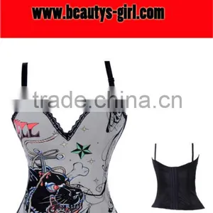 Sexy Painting Corset Sweet Ladies Outwear Sexy Busty Corset Bustier thumbnail-1