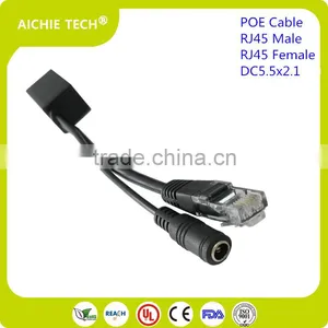 High Quality OEM ODM Web Camera Video Power Cable With USB DC5.5X2.1Plug and Metal Shell RJ45 Connector thumbnail-5