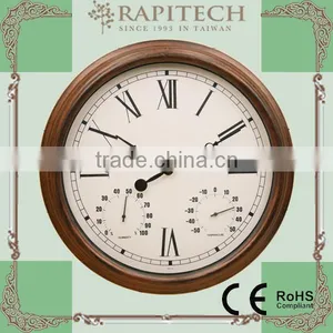 15 Inch With Built in Thermometer And Hygrometer Garden Plastic Clock thumbnail-1