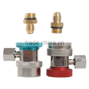 2017 New Design One Pair of R134A AC Air Condition Adjustable Quick Coupler Adapter Connector thumbnail-1