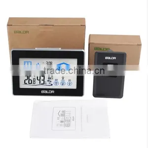 Baldr Home LCD Weather Station Touch Button In/outdoor Temperature Humidity Wireless Sensor Hygrometer Clock Digital Thermometer thumbnail-4
