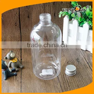 400ml Empty PET Plastic Clear Boston Bottles With Aluminum Cap thumbnail-4
