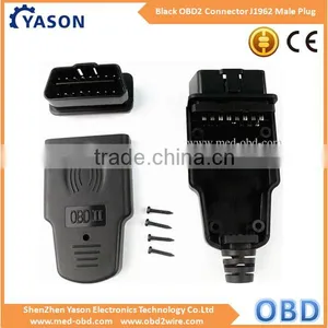 Black OBD2 Connector J1962 Male Plug With Enclosure and Cable Relief thumbnail-1