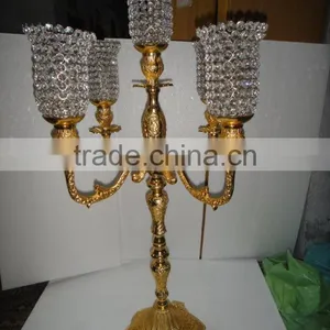 Hot Sale! 5 Heads Crystal Votive Candle Holder & New Designs Candelabra thumbnail-3