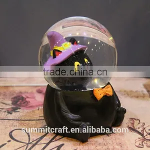 Resin Funny Black Cat Kids Snow Globes Halloween Water Globes thumbnail-2