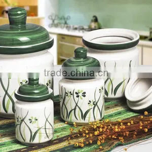 4pcs Ceramic Canister Set With Lid thumbnail-2