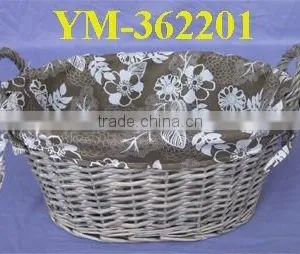 Half Willow Storage Basket With Ears thumbnail-1